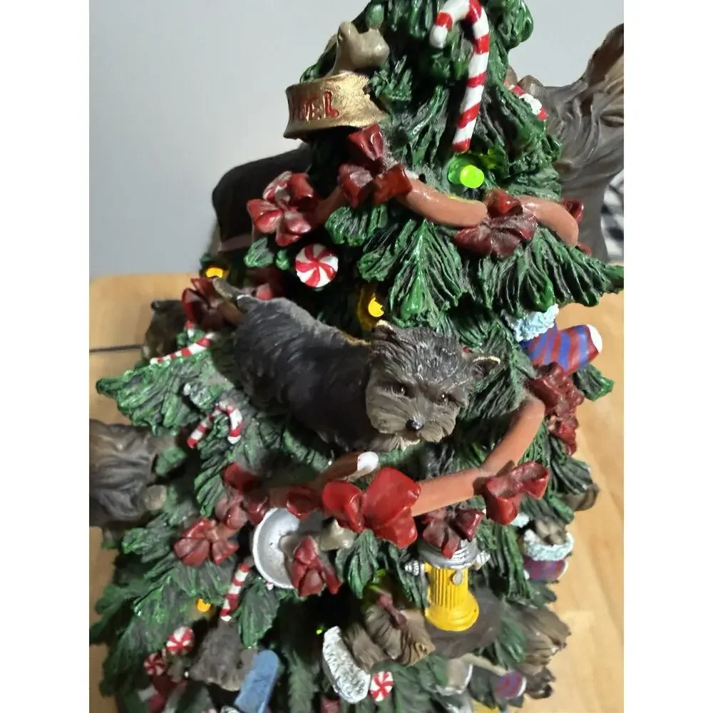 Danbury Yorkie Dog Light Up Christmas Tree Tested Works